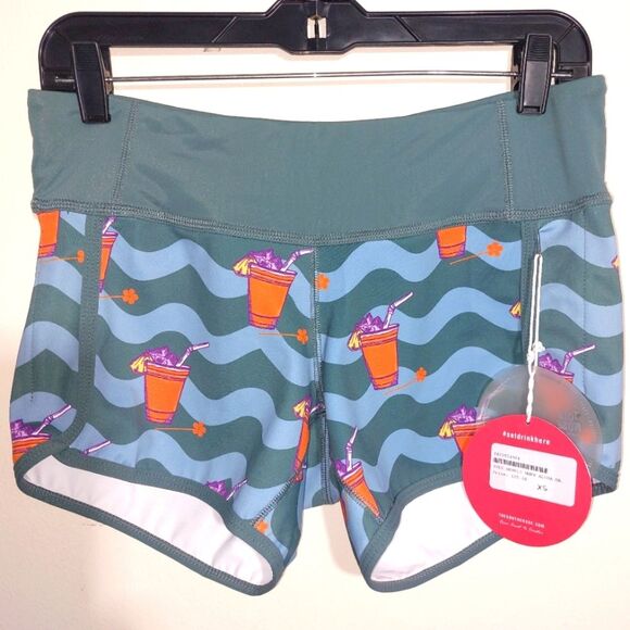 Toes On The Nose Women's Aloha Board Shorts Green Size XS NWT MkWO13 - Picture 1 of 8